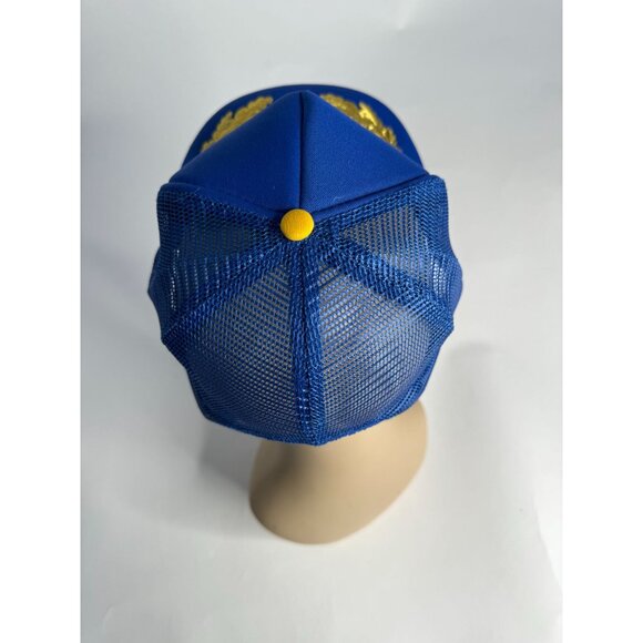 Disneyland Vintage Blue & Gold Trucker Hat With Adjustable Snapback - Picture 11 of 16